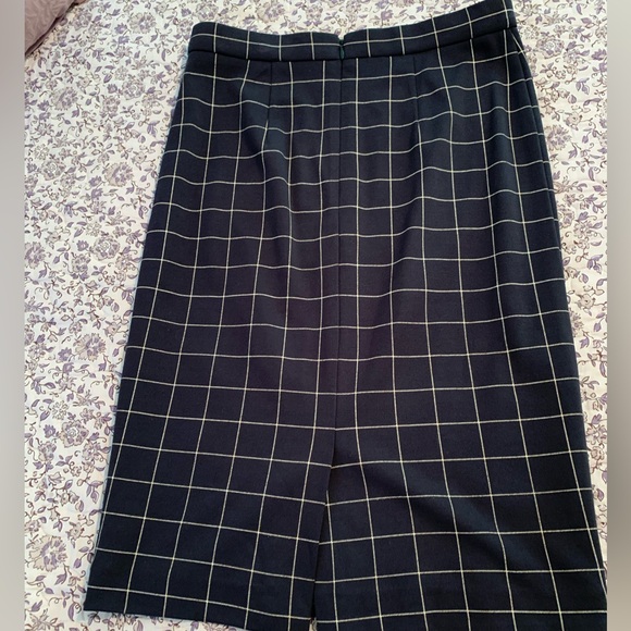 ♥️Ann Taylor Plaid Skirt blue cream plaid size 0 - Picture 4 of 7